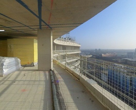 Level 15 balcony on 2 March 2021, slab and edge protection only