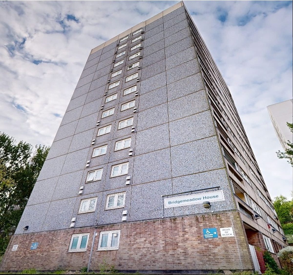 Residential tower block in a social housing estate