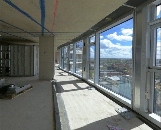 The same view on 11 May 2021, glazing installed along the edge
