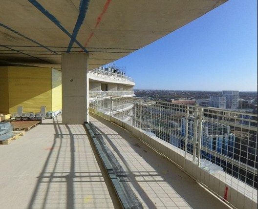 The same view on 30 March 2021, materials staged on the slab